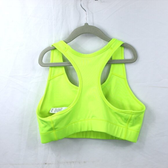 Nike Dri Fit Women's Sports Bra Size Medium Lime Green Neon Athletic Top - Picture 3 of 3